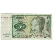 Billet, République fédérale allemande, 5 Deutsche Mark, 1970, 1970-01-02