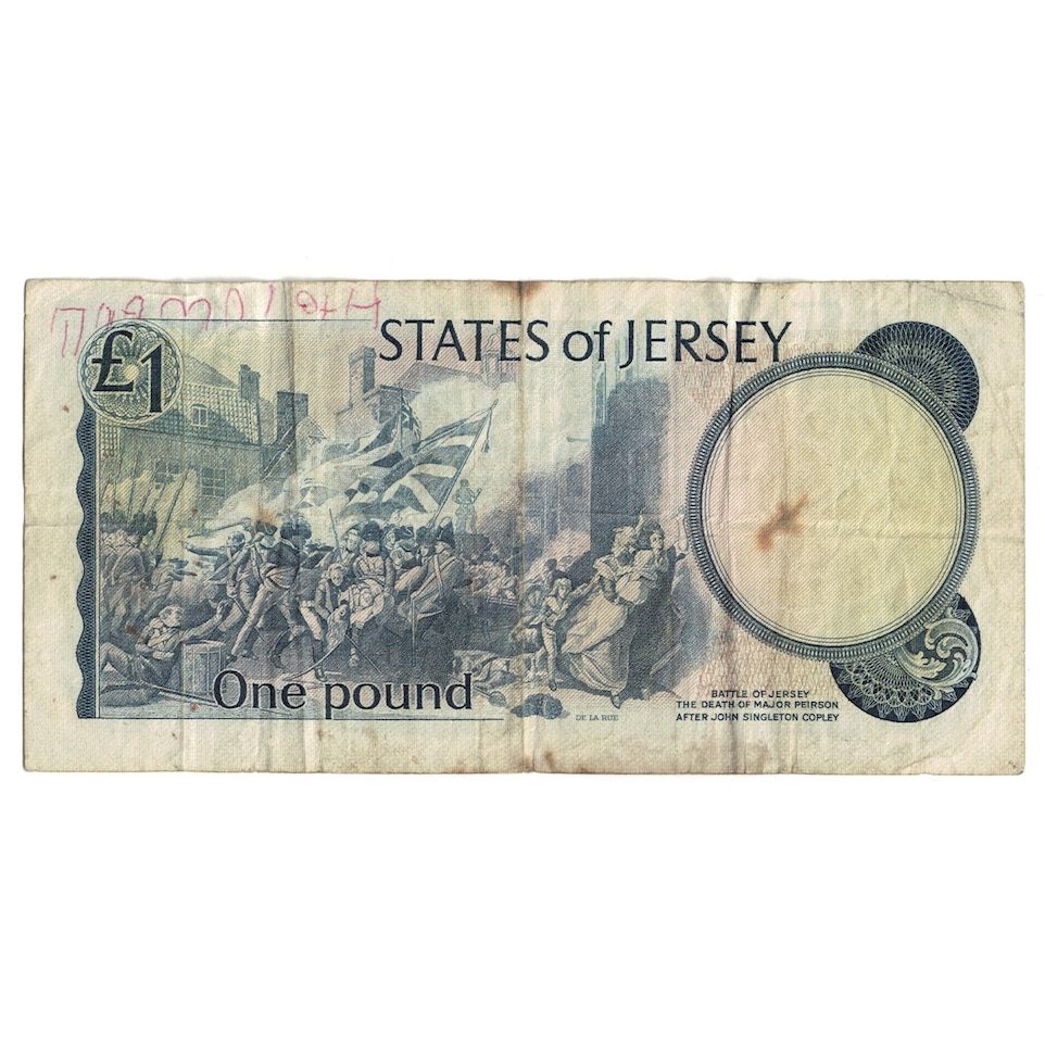 Billet, Jersey, 1 Pound, Undated (1976-1988), KM:11a, B+