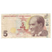 Banconote, Turchia, 5 Lira, Undated (2009), KM:222, MB+