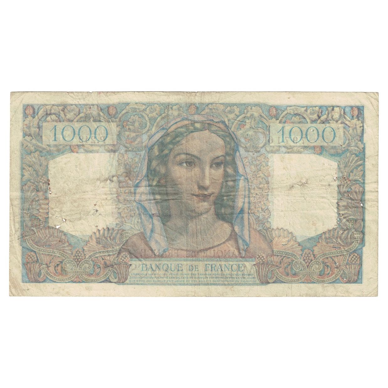 Francja, 1000 Francs, Minerve et Hercule, 1946, P.249, F(12-15), Fayette:41.13