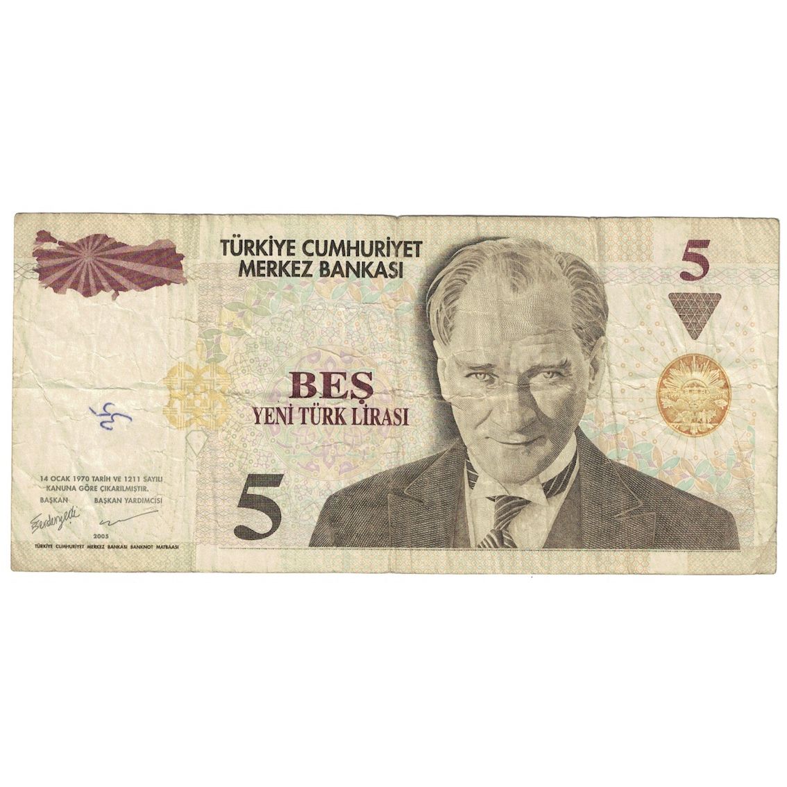 Geldschein, Türkei, 5 New Lira, 2005, KM:217, SGE+