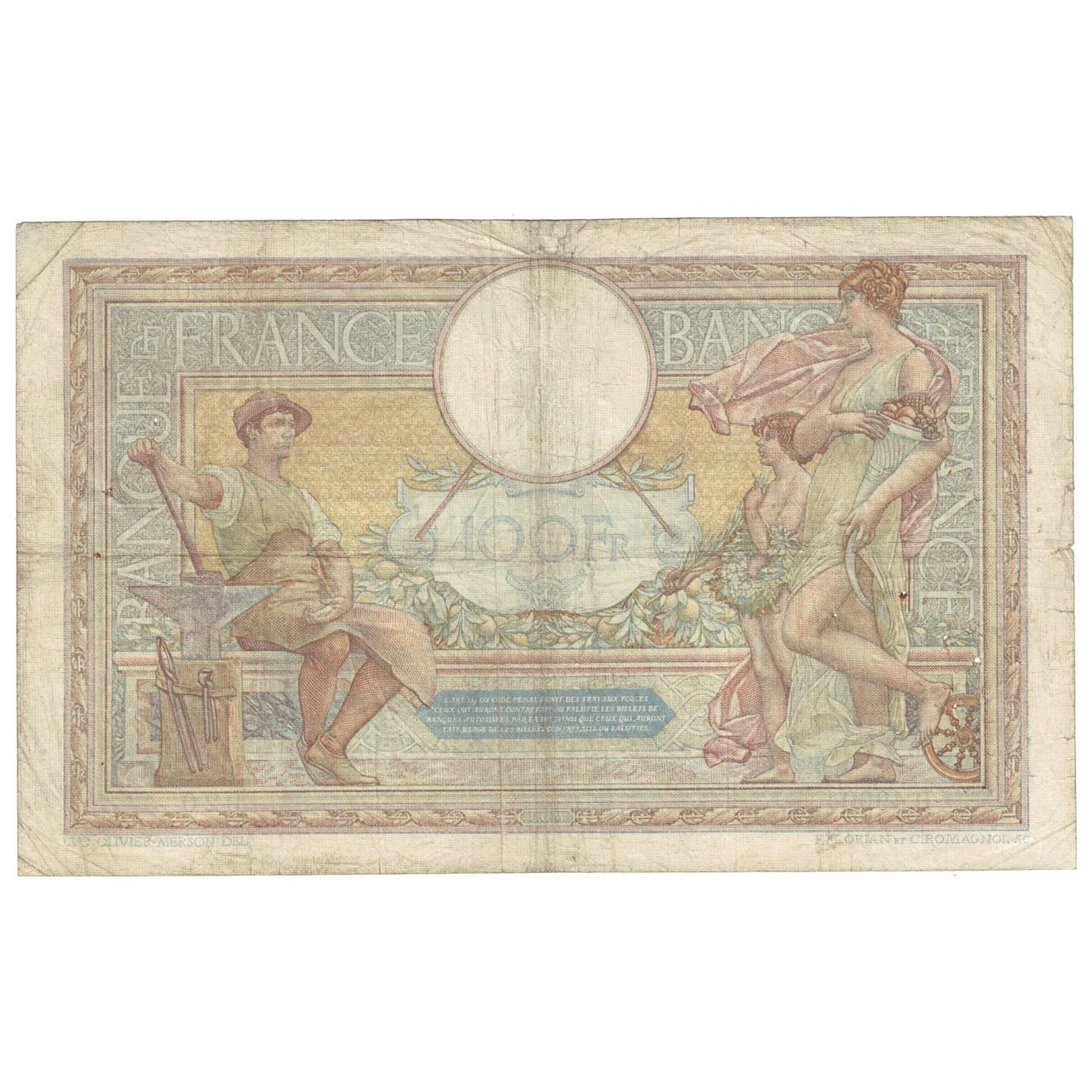 Francia, 100 Francs, Luc Olivier Merson, 1935, 1935-11-14, MB, Fayette:24.14
