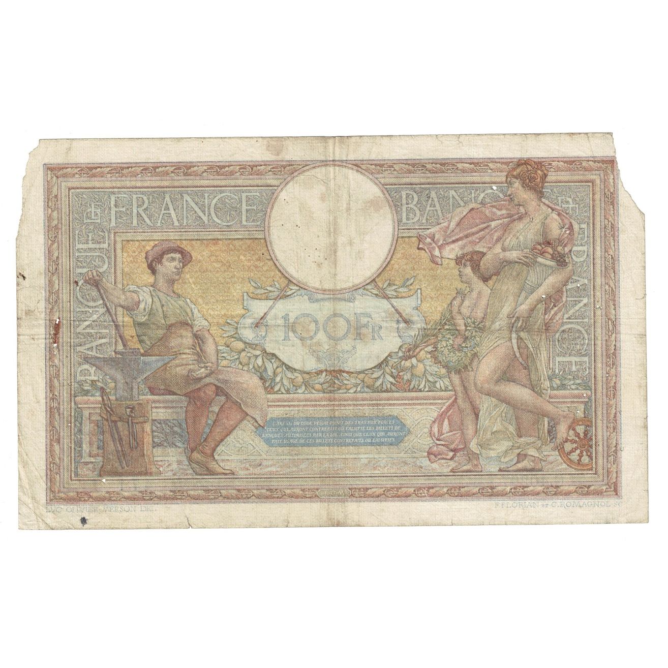 France, 100 Francs, Luc Olivier Merson, 1933, 1933-04-06, F(12-15)