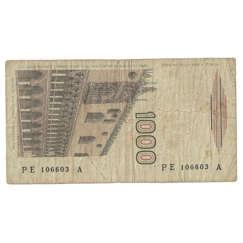 Billet, Italie, 1000 Lire, D.1982, KM:109b, TB+