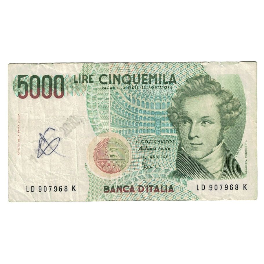 Nota, Itália, 5000 Lire, 1945, KM:111c, VF(20-25)