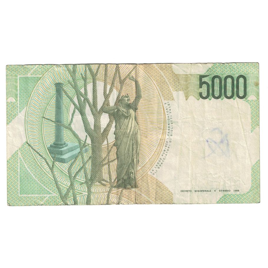 Nota, Itália, 5000 Lire, 1945, KM:111c, VF(20-25)