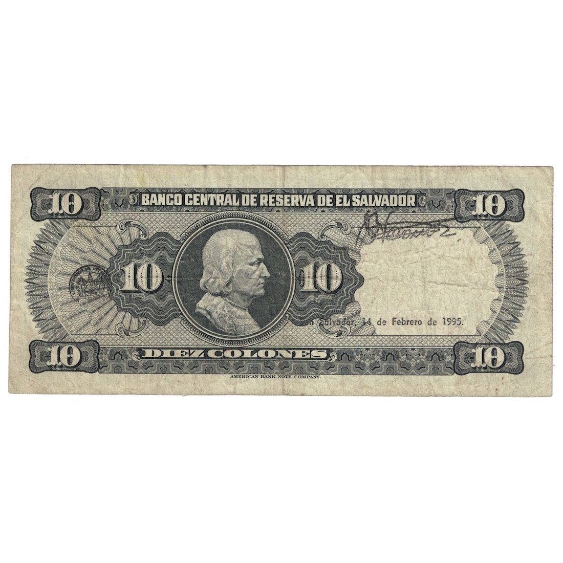 Geldschein, El Salvador, 10 Colones, 1988, 1988-03-17, KM:135b, SGE+
