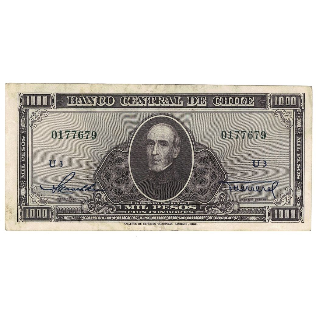 Billete, 1000 Pesos = 100 Condores, ND (1947-1959), Chile, KM:116, BC