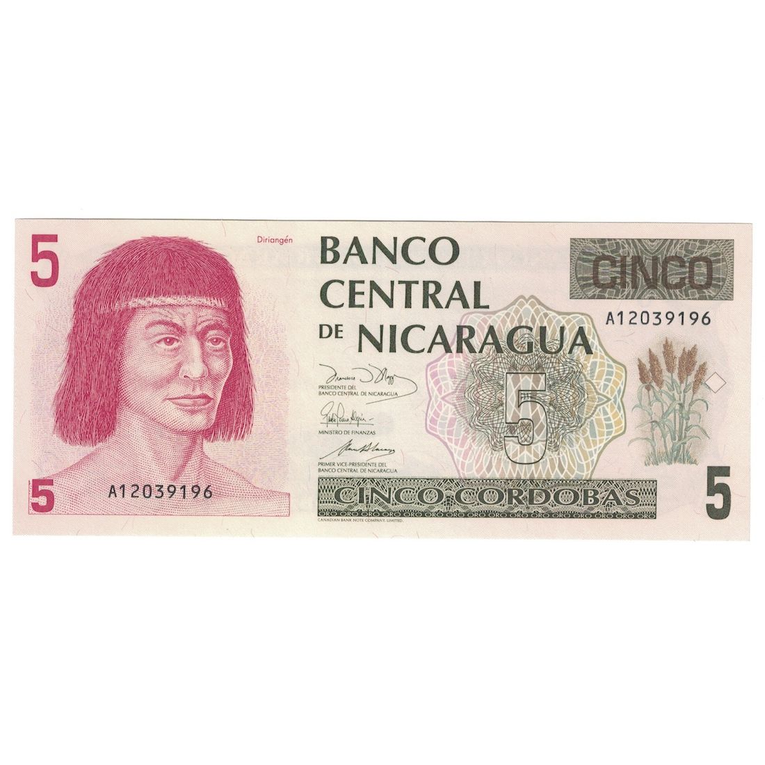 Billet, Nicaragua, 5 Cordobas, Undated (1991), KM:174, NEUF