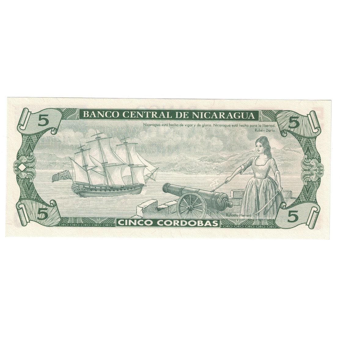 Billet, Nicaragua, 5 Cordobas, Undated (1991), KM:174, NEUF