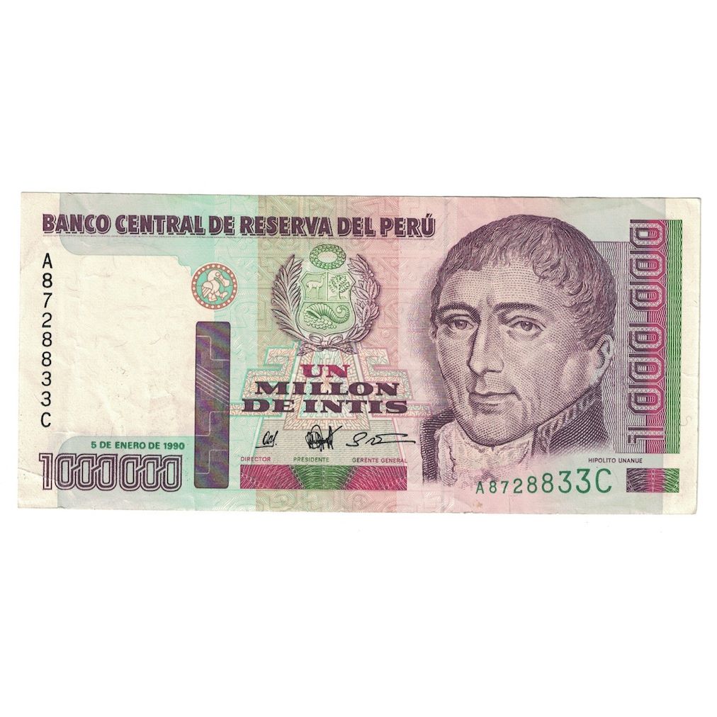 Billete, 1,000,000 Intis, 1990, Perú, 1990-01-05, KM:148, EBC