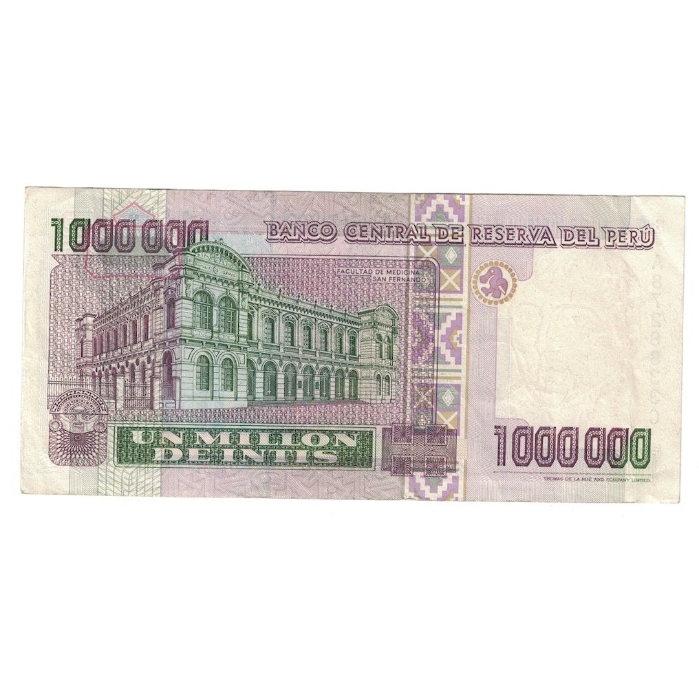 Billete, 1,000,000 Intis, 1990, Perú, 1990-01-05, KM:148, EBC