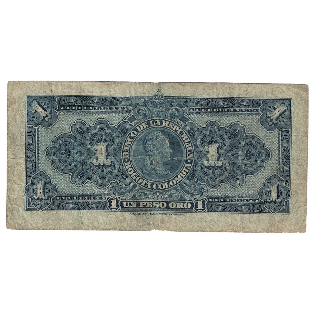 Billet, Colombie, 1 Peso Oro, 1940, KM:380b, B+