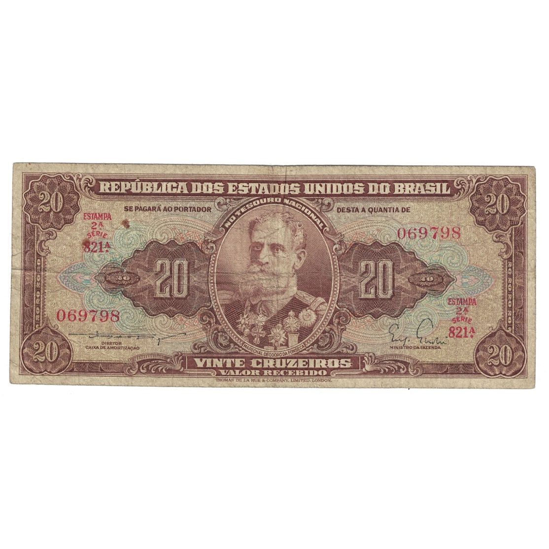 Banknote, Brazil, 20 Cruzeiros, Undated (1955-61), KM:160a, F(12-15)