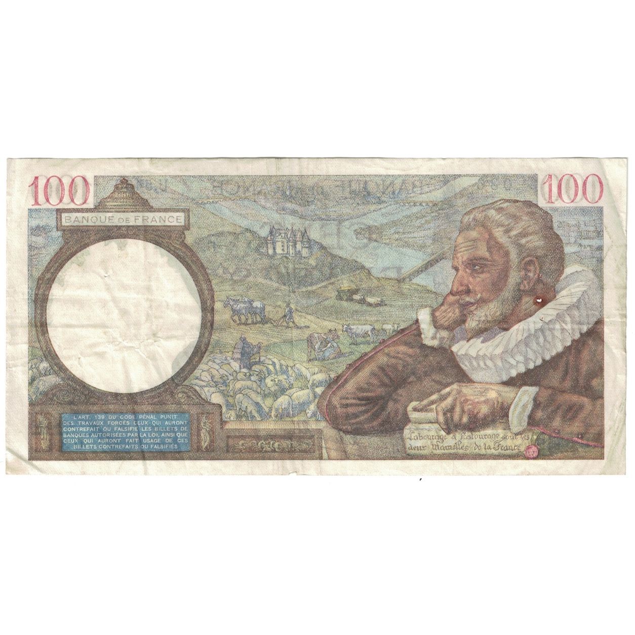 Francja, 100 Francs, Sully, 1939, 1939-12-21, VF(30-35), Fayette:26.18, KM:94