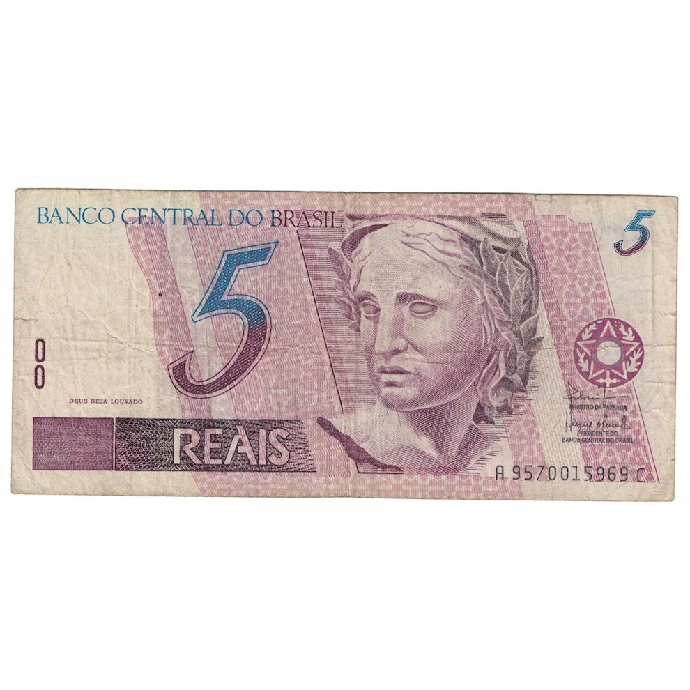 Billet, Brésil, 5 Reais, Undated (1997- ), KM:244Ae, B+