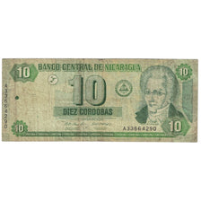 Billet, Nicaragua, 10 Cordobas, 2002, KM:191, B+