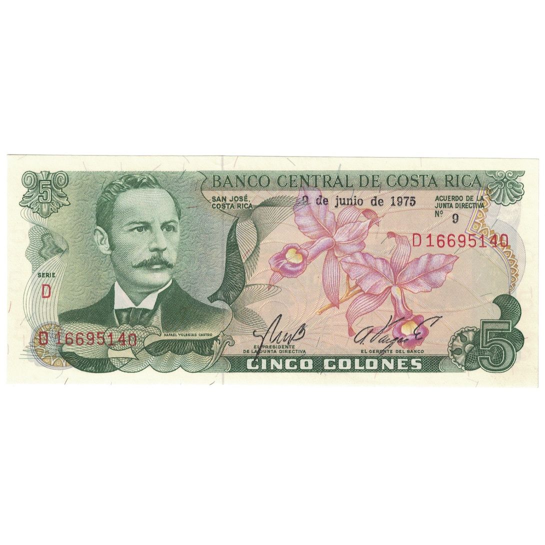Biljet, Costa Rica, 5 Colones, 1975, 1975-07-02, KM:236c, NIEUW