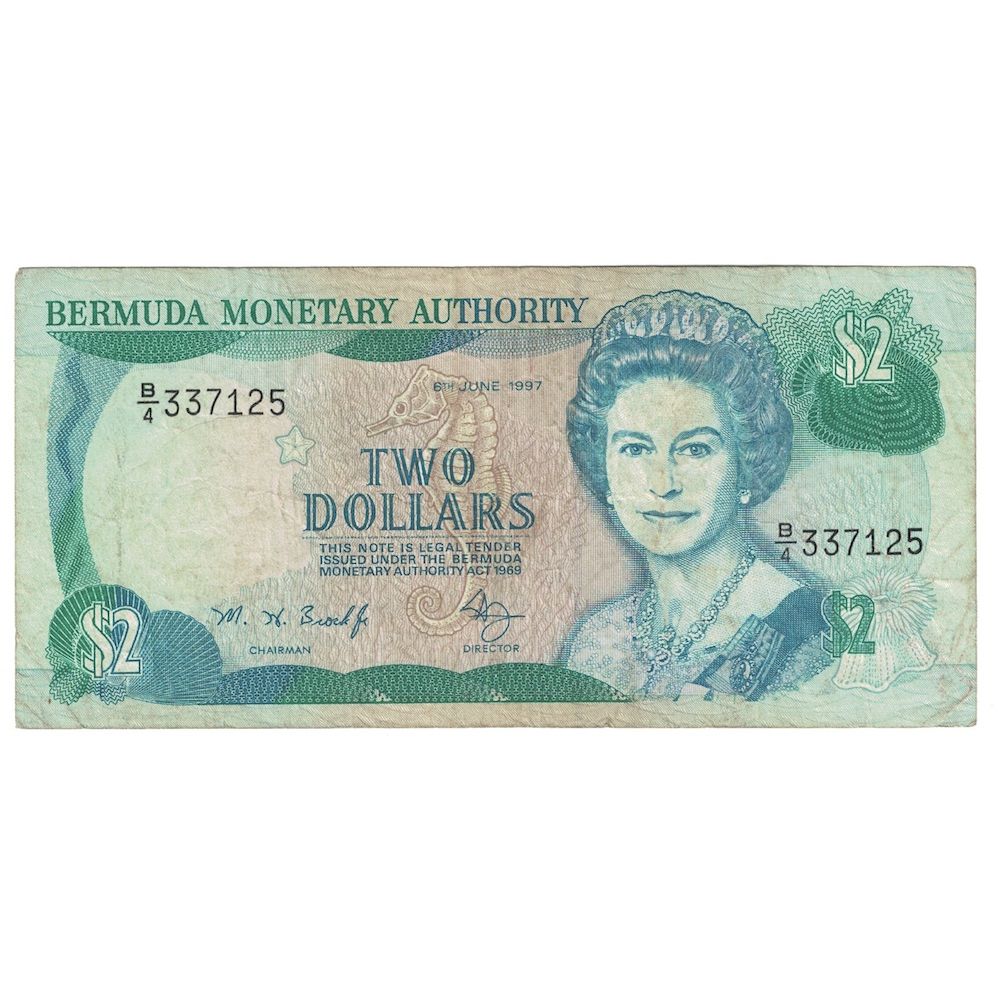 Banknote, Bermuda, 2 Dollars, 1997, 1997-06-06, KM:40Ab, VF(20-25)