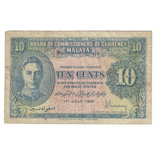 Nota, MALAIA, 10 Cents, 1941, 1941-07-01, KM:8, VF(30-35)
