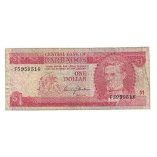 Billet, Barbados, 1 Dollar, Undated (1973), KM:29a, B+