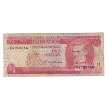 Biljet, Barbados, 1 Dollar, Undated (1973), KM:29a, B+