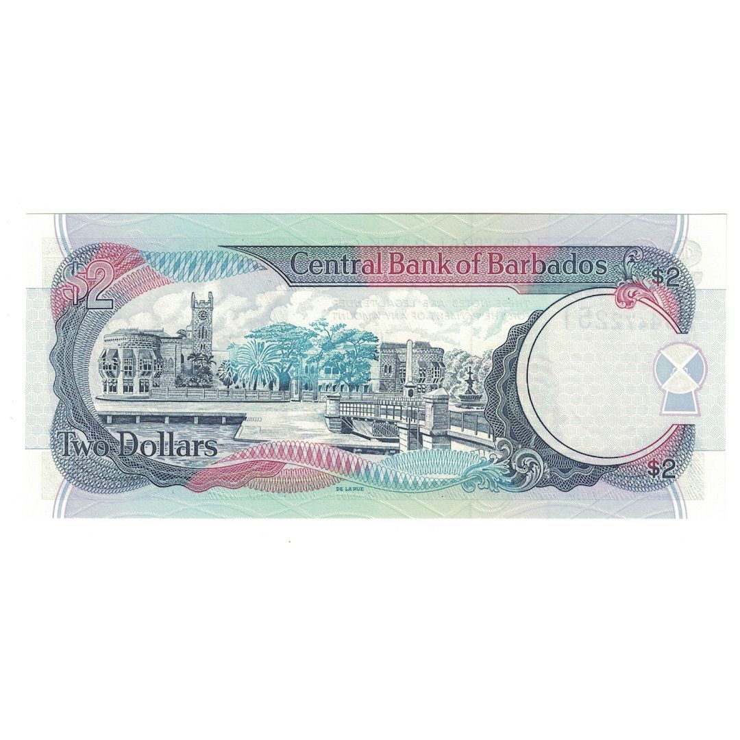 Banconote, Barbados, 2 Dollars, 2007, KM:66a, FDS