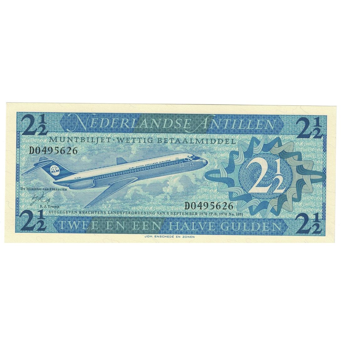 Billet, Netherlands Antilles, 2 1/2 Gulden, 1970, 1970-09-08, KM:21a, NEUF
