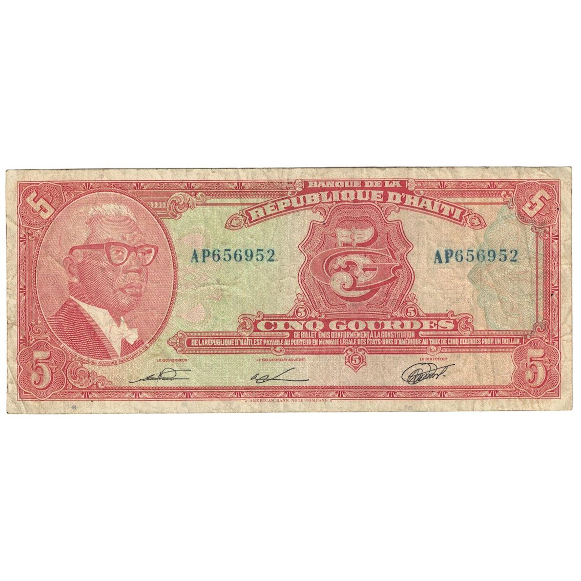 Banconote, Haiti, 5 Gourdes, 1980-82, KM:232, B+