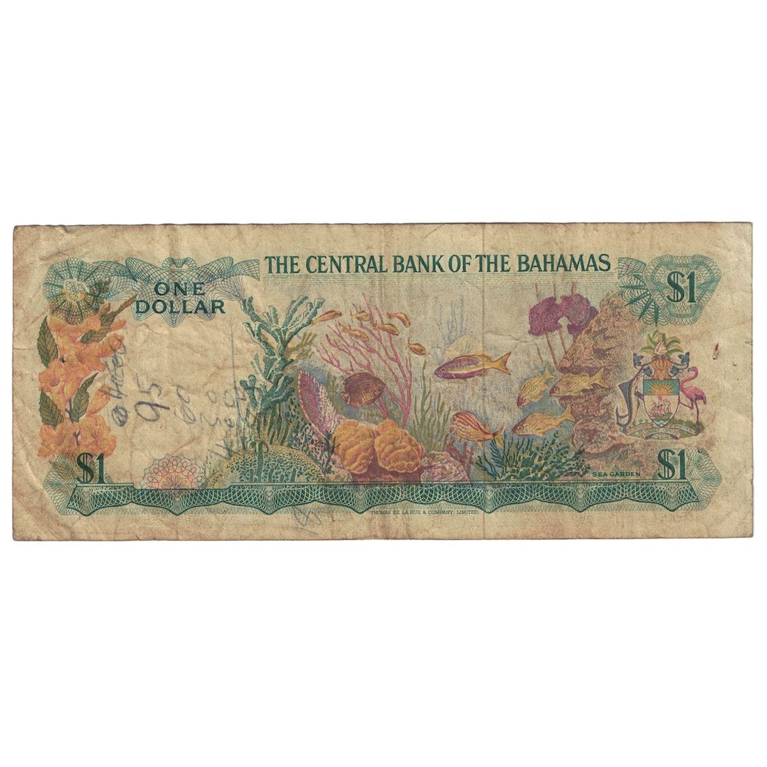 Billet, Bahamas, 1 Dollar, L.1974, KM:35a, B+