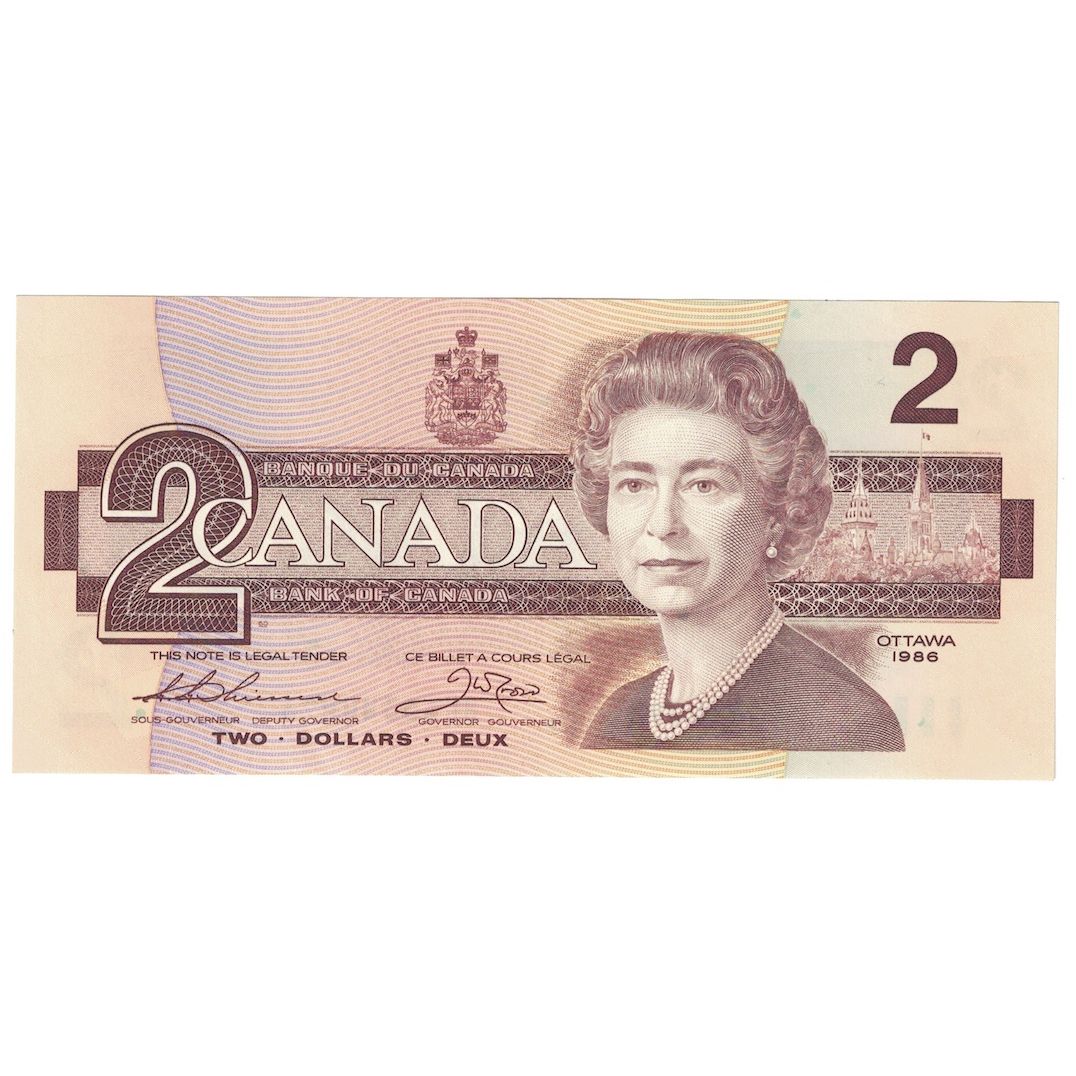 Nota, Canadá, 2 Dollars, 1986, KM:94b, UNC(65-70)