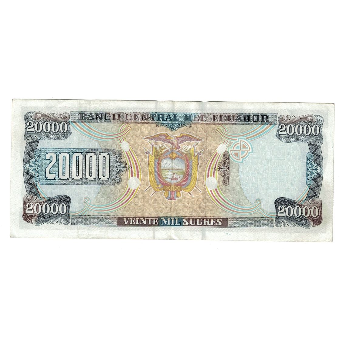 Nota, Equador, 20,000 Sucres, 1998, 1998-01-06, KM:129c, AU(50-53)