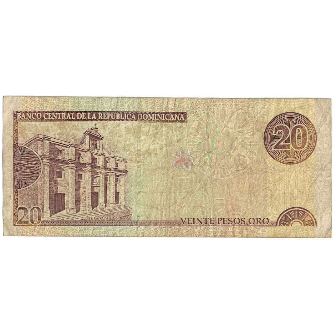 Billete, 20 Pesos Oro, 2001, República Dominicana, KM:166b, RC+