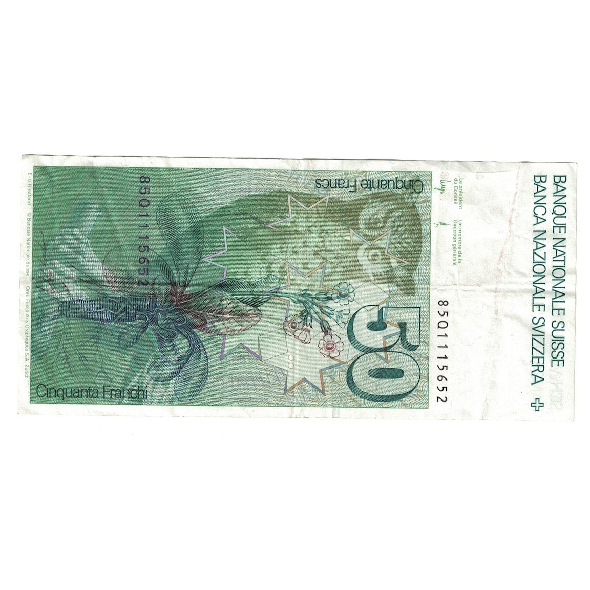 Banconote, Svizzera, 50 Franken, 1980, KM:56c, BB