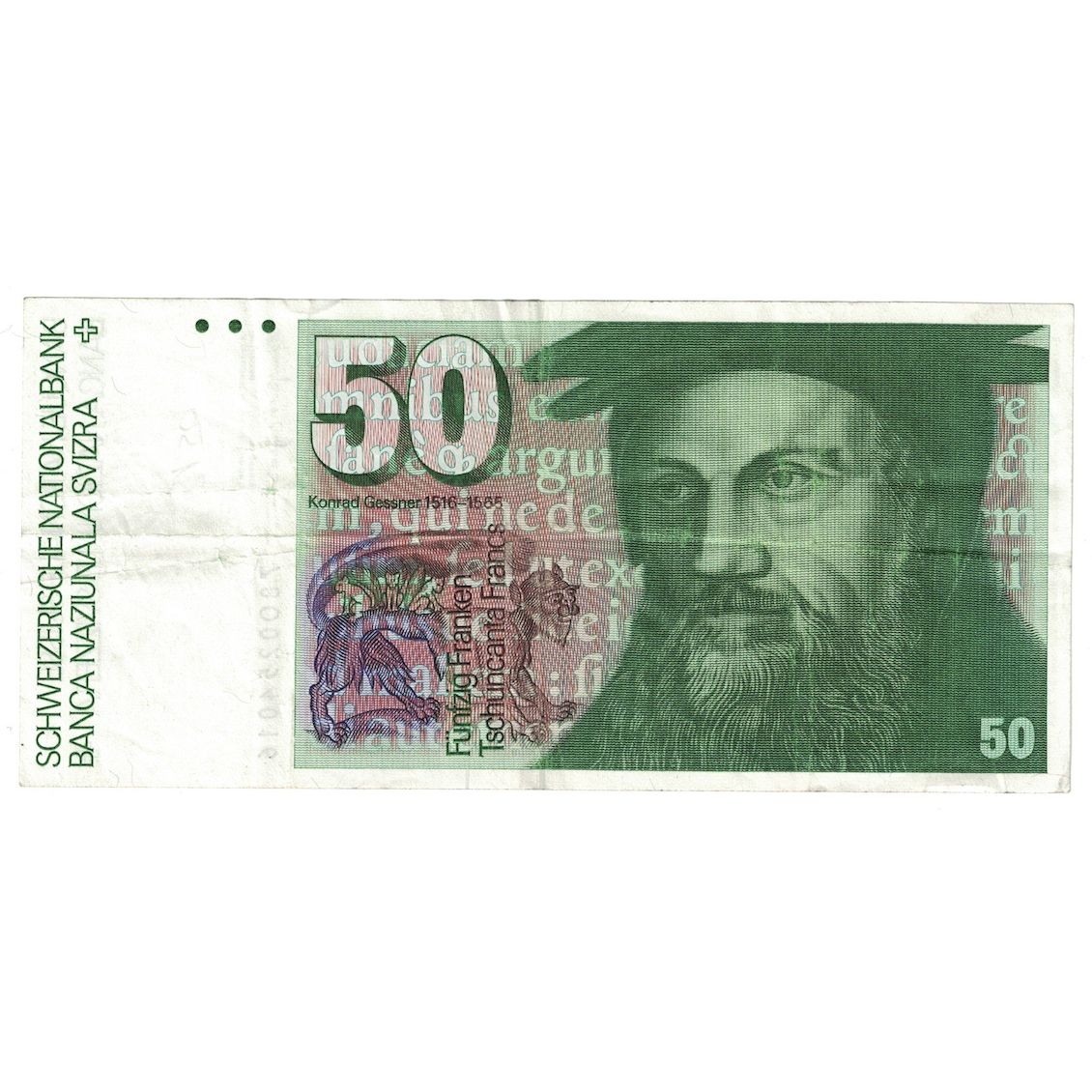 Banconote, Svizzera, 50 Franken, 1986, KM:56g, BB+