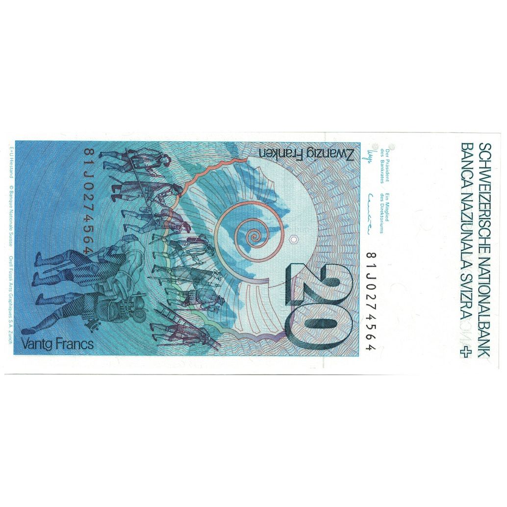 Banconote, Svizzera, 20 Franken, 1981, KM:55c, FDS