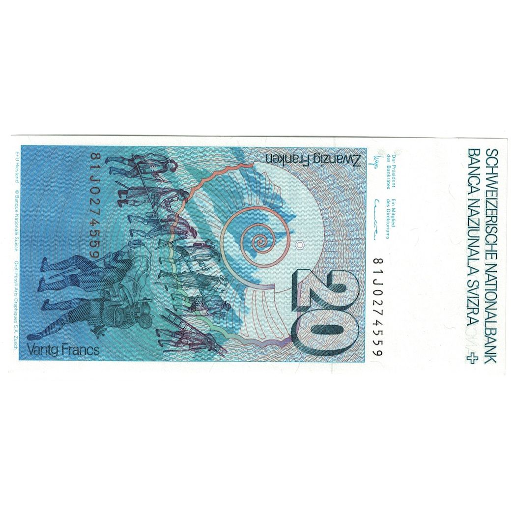 Banknote, Switzerland, 20 Franken, 1981, KM:55c, UNC(64)