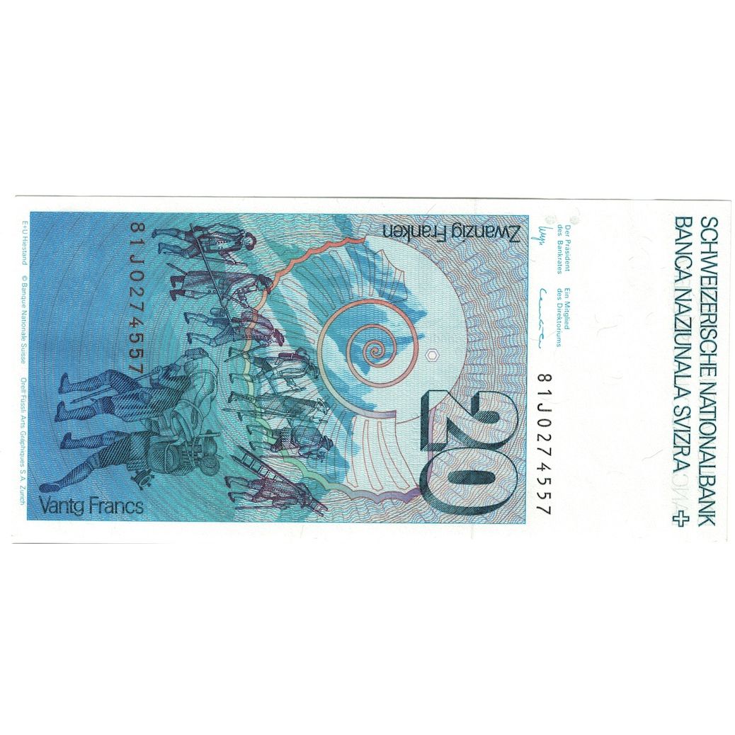 Banconote, Svizzera, 20 Franken, 1981, KM:55c, FDS