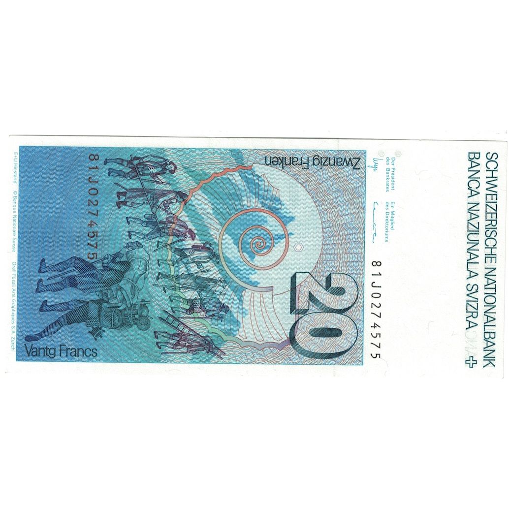 Banconote, Svizzera, 20 Franken, 1981, KM:55c, FDS