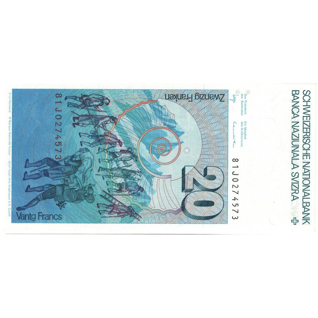 Banconote, Svizzera, 20 Franken, 1981, KM:55c, FDS