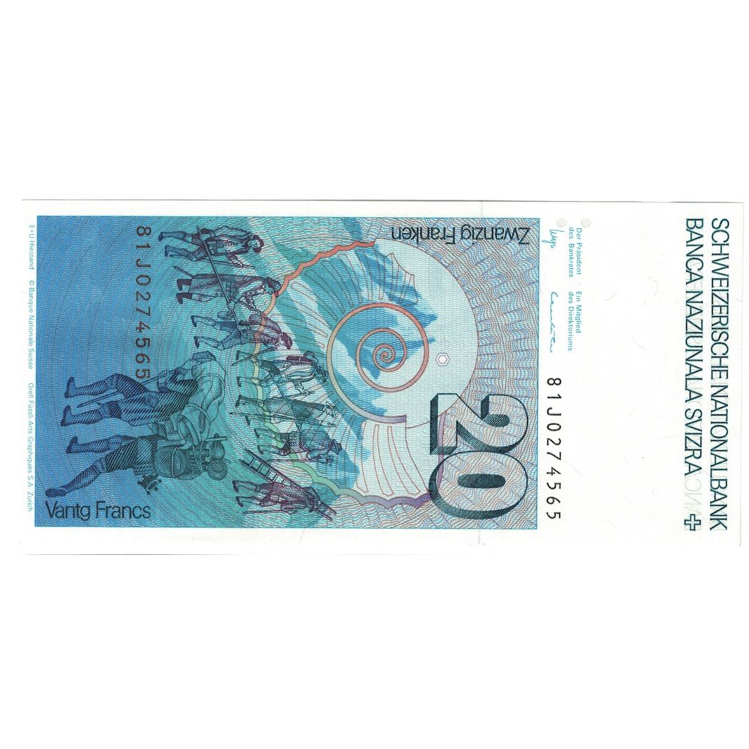 Nota, Suíça, 20 Franken, 1981, KM:55c, UNC(63)