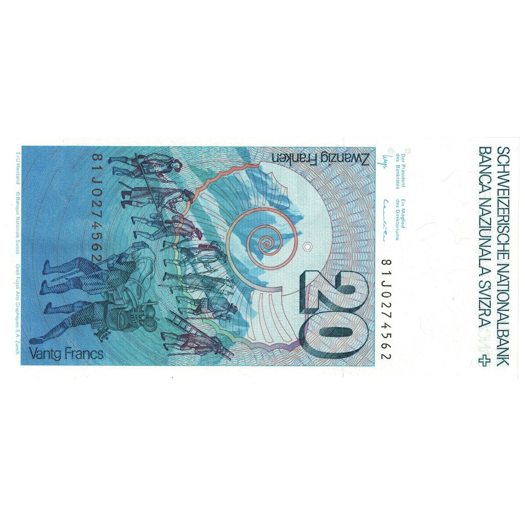 Billete, 20 Franken, 1981, Suiza, KM:55c, SC+
