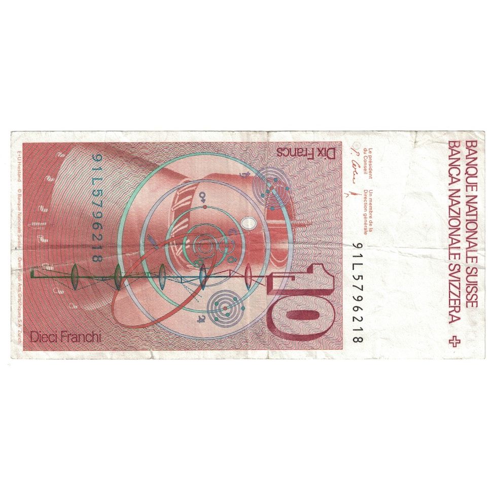 Banconote, Svizzera, 10 Franken, 1991, KM:53i, MB