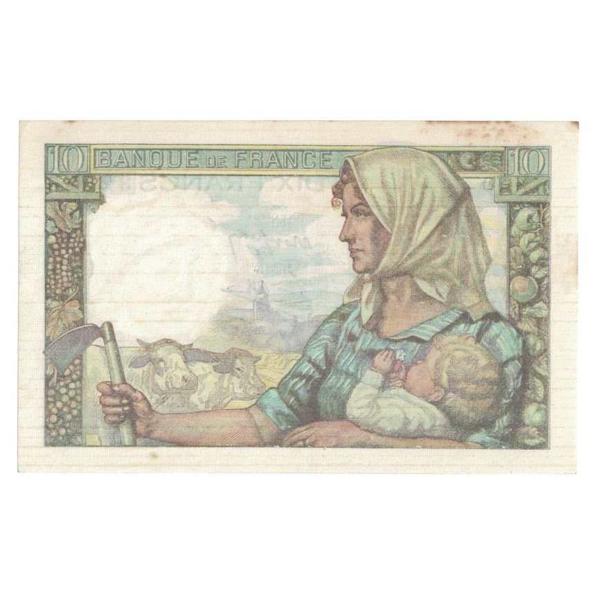 Francia, 10 Francs, Mineur, 1944, 1944-01-13, BB+, Fayette:8.10, KM:99e
