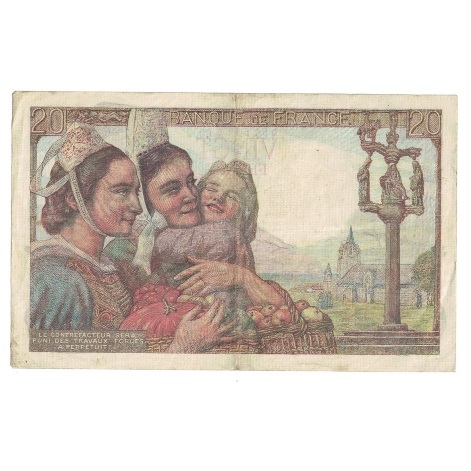 Francia, 20 Francs, Pêcheur, 1949, 1949-05-19, BB, Fayette:13.15, KM:100c