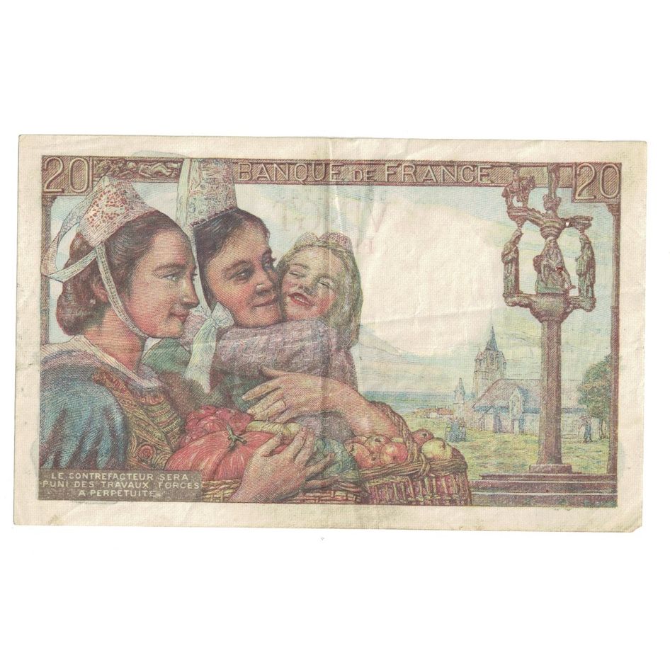 Frankreich, 20 Francs, Pêcheur, 1949, 1949-05-19, S+, Fayette:13.15, KM:100c