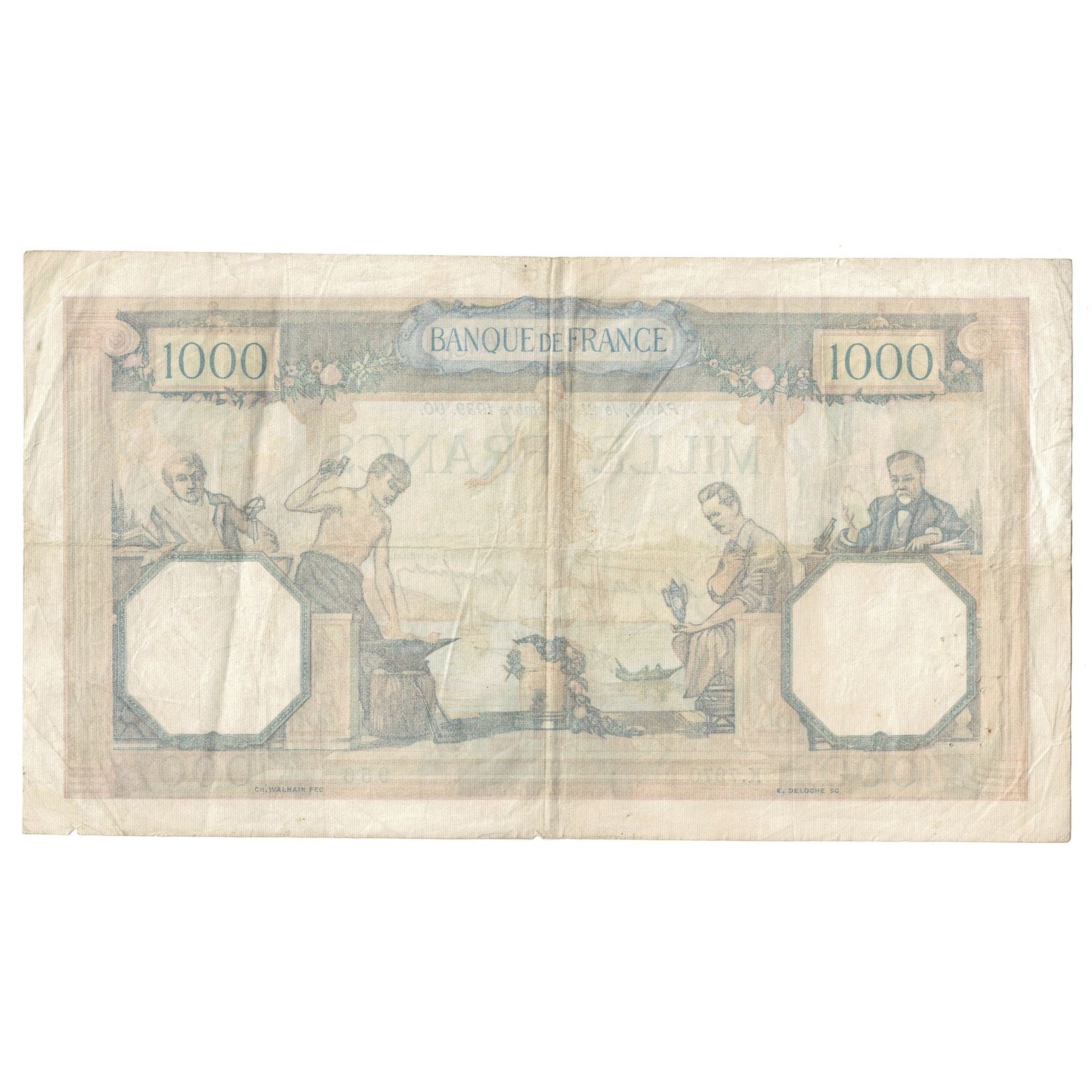 Francja, 1000 Francs, Cérès et Mercure, 1939, 1939-09-21, VF(20-25)