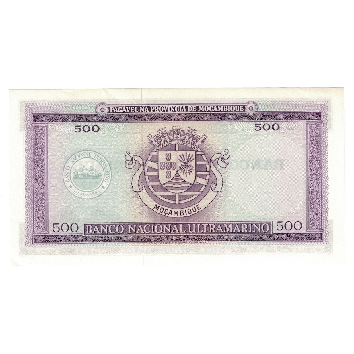 Biljet, Mozambique, 500 Escudos, 1967, 1967-03-22, KM:110a, SPL+