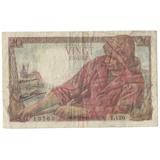 França, 20 Francs, Pêcheur, 1944, 1944-02-10, F(12-15), Fayette:13.08, KM:100a