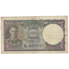 Banknote, Ceylon, 1 Rupee, 1947, 1947-03-01, KM:34, F(12-15)